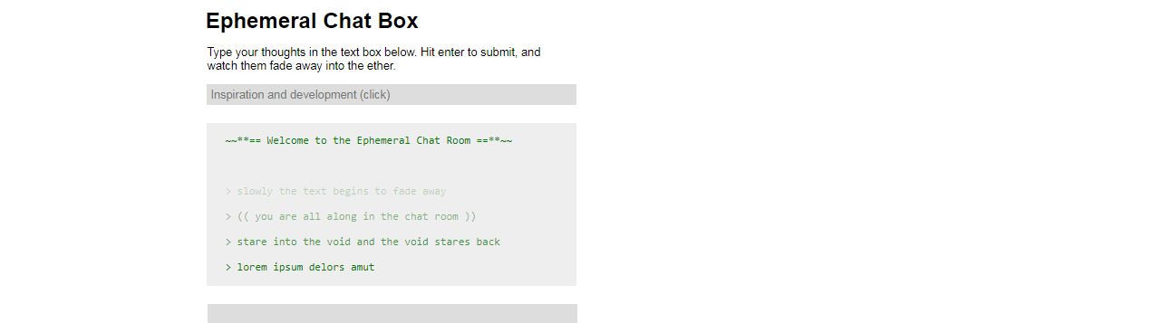 Screenshot of The Ephemeral Chat Room